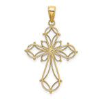 FJC Finejewelers 10 kt Yellow Gold Cut-Out Shapes Fancy Cross Charm 29 x 23 mm