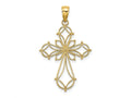 FJC Finejewelers 10 kt Yellow Gold Cut-Out Shapes Fancy Cross Charm 29 x 23 mm