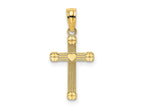 FJC Finejewelers 10 kt Yellow Gold Textured with Center Heart Small Cross Charm 14 x 10 mm