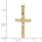 FJC Finejewelers 10 kt Yellow Gold Cross with Flower Charm 22 x 14 mm
