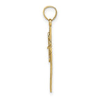 FJC Finejewelers 10 kt Yellow Gold Cross with Flower Charm 22 x 14 mm