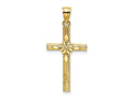 FJC Finejewelers 10 kt Yellow Gold Cross with Flower Charm 22 x 14 mm