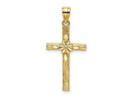 FJC Finejewelers 10 kt Yellow Gold Cross with Flower Charm 22 x 14 mm