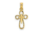 FJC Finejewelers 10 kt Yellow Gold Cut-Out Cross with Small Interior Cross Charm 15 x 10 mm