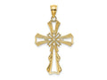 FJC Finejewelers 10 kt Yellow Gold Cut-Out with Teardrop Sides Cross Charm 29 mm