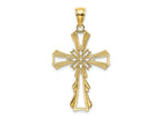 FJC Finejewelers 10 kt Yellow Gold Cut-Out with Teardrop Sides Cross Charm 29 mm
