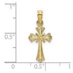 FJC Finejewelers 10 kt Yellow Gold Engraved Small Cross with X Center Charm 15 x 10 mm