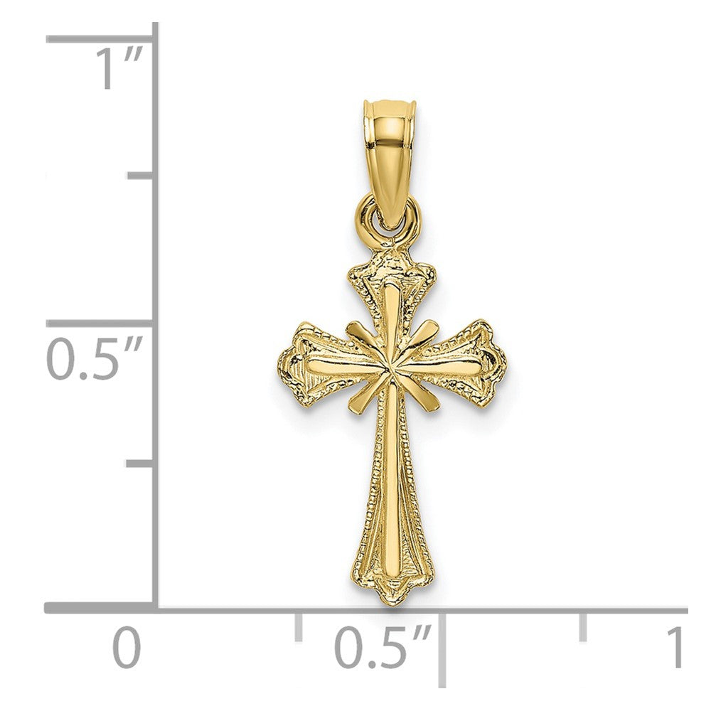 FJC Finejewelers 10 kt Yellow Gold Engraved Small Cross with X Center Charm 15 x 10 mm