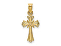 FJC Finejewelers 10 kt Yellow Gold Engraved Small Cross with X Center Charm 15 x 10 mm