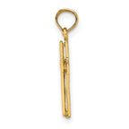 FJC Finejewelers 10 kt Yellow Gold 2-D Polished Textured Cross Charm 20 x 10 mm
