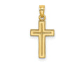 FJC Finejewelers 10 kt Yellow Gold 2-D Polished Textured Cross Charm 20 x 10 mm
