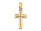 FJC Finejewelers 10 kt Yellow Gold 2-D Polished Textured Cross Charm 20 x 10 mm