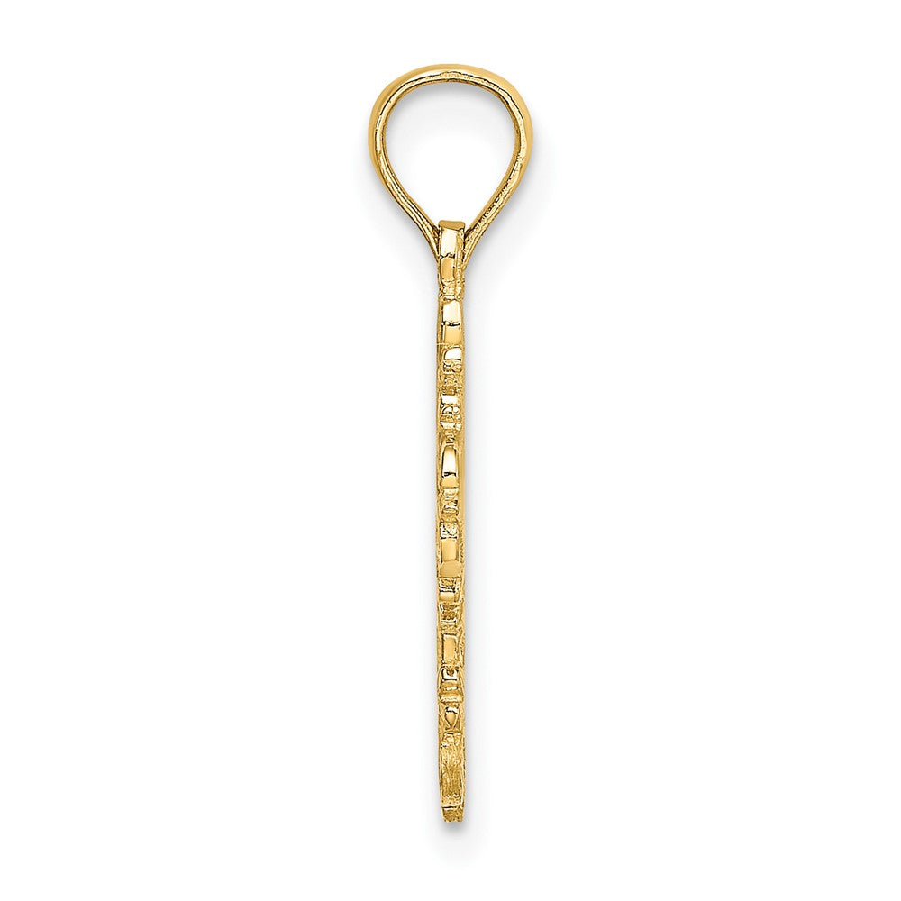 FJC Finejewelers 10 kt Yellow Gold Cut-Out Delicate Cross Charm 20 mm