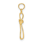 FJC Finejewelers 10 kt Yellow Gold 3-D Engraved Polished Twisted Cross Charm 17 x 11 mm