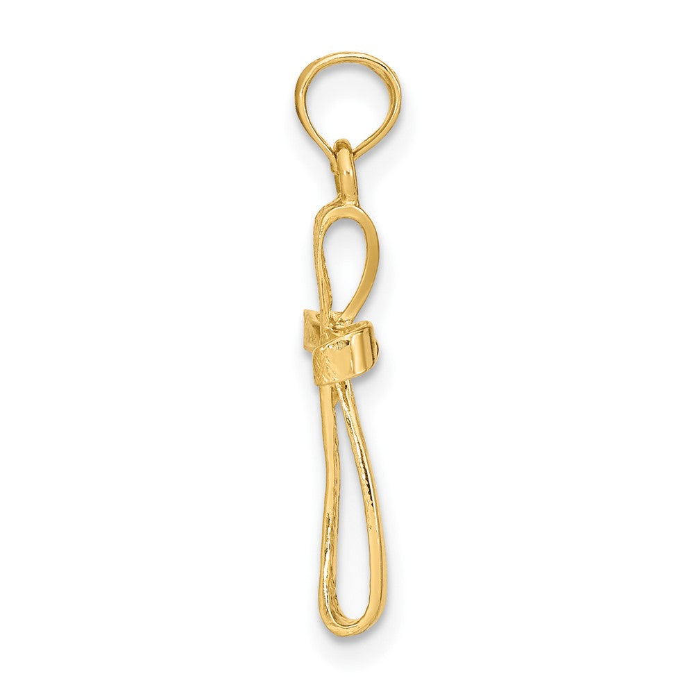 FJC Finejewelers 10 kt Yellow Gold 3-D Engraved Polished Twisted Cross Charm 17 x 11 mm