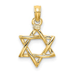 FJC Finejewelers 10 kt Yellow Gold Polished Star Of David Charm 18 x 11 mm
