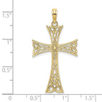 FJC Finejewelers 10 kt Yellow Gold Polished Celtic Knot Cross Charm 34 x 20 mm