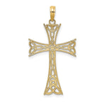FJC Finejewelers 10 kt Yellow Gold Polished Celtic Knot Cross Charm 34 x 20 mm