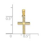 FJC Finejewelers 10 kt Yellow Gold Polished Mini Cross with Heart Charm 12 x 9 mm