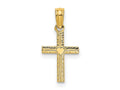 FJC Finejewelers 10 kt Yellow Gold Polished Mini Cross with Heart Charm 12 x 9 mm