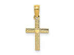 FJC Finejewelers 10 kt Yellow Gold Polished Mini Cross with Heart Charm 12 x 9 mm