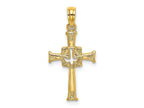FJC Finejewelers 10 kt Yellow Gold Polished and Engraved Cross and Dove Charm 19 x 13 mm