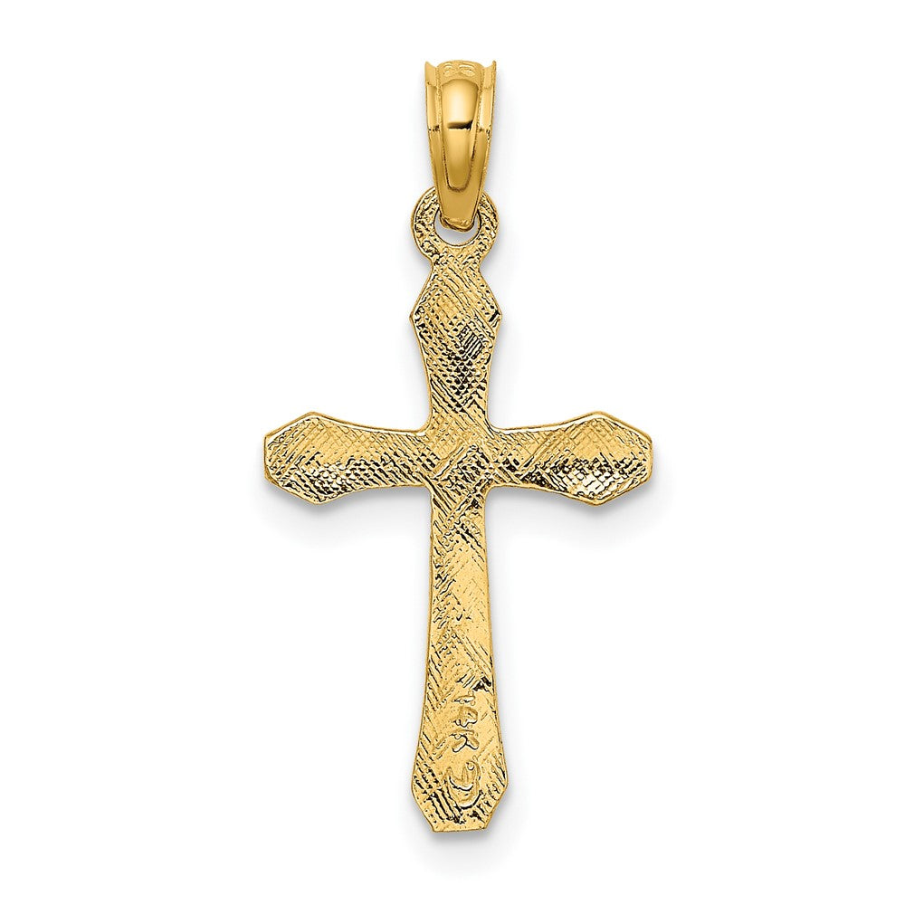 FJC Finejewelers 10 kt Yellow Gold Polished Beveled Tips Cross Charm 23 mm
