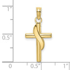 FJC Finejewelers 10 kt Yellow Gold Polished W/ Banner Cross Charm 17 x 12 mm