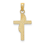 FJC Finejewelers 10 kt Yellow Gold Polished W/ Banner Cross Charm 17 x 12 mm