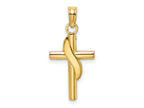 FJC Finejewelers 10 kt Yellow Gold Polished W/ Banner Cross Charm 17 x 12 mm