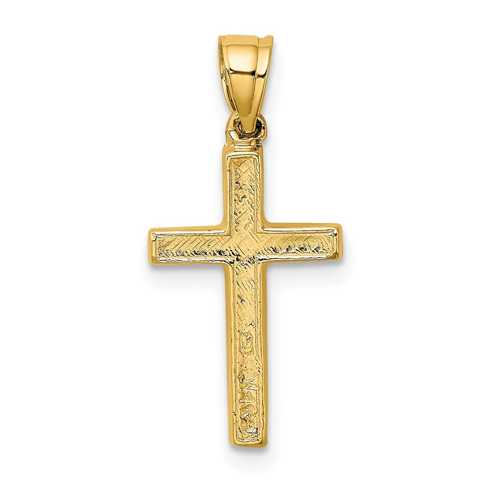 FJC Finejewelers 10 kt Yellow Gold Polished and Engraved Cross W/ Heart Center Charm 16 mm