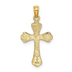 FJC Finejewelers 10 kt Yellow Gold Polished Engraved Cross Charm 19 x 13 mm