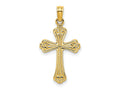 FJC Finejewelers 10 kt Yellow Gold Polished Engraved Cross Charm 19 x 13 mm