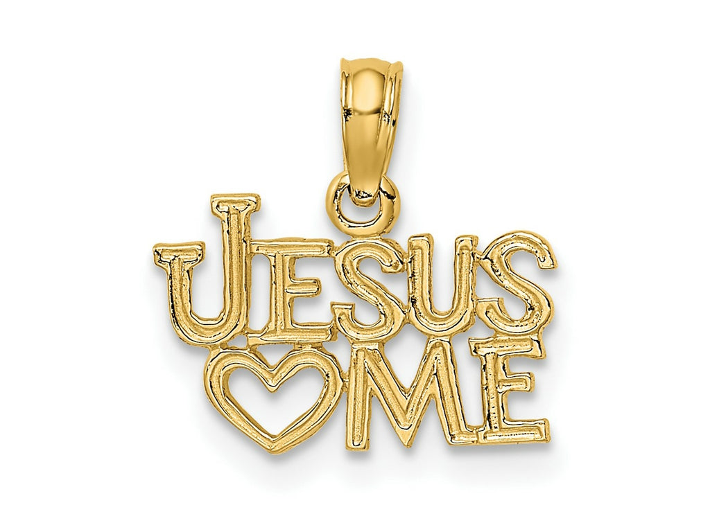 FJC Finejewelers 10 kt Yellow Gold Polished / Engraved JESUS HEART ME Charm 14 x 9 mm