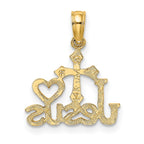 FJC Finejewelers 10 kt Yellow Gold JESUS W/ Cross and Heart Charm 17 x 13 mm
