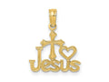 FJC Finejewelers 10 kt Yellow Gold JESUS W/ Cross and Heart Charm 17 x 13 mm