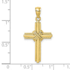 FJC Finejewelers 10 kt Yellow Gold Beaded Center Design Cross Charm 33 x 18 mm