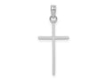 FJC Finejewelers 10 kt White Gold Themed 3-D and Polished Stick Cross Charm 21.5 mm