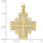 FJC Finejewelers 10 kt Yellow Gold Cut-Out Jerusalem Cross Charm 29 x 24 mm