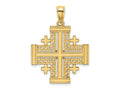 FJC Finejewelers 10 kt Yellow Gold Cut-Out Jerusalem Cross Charm 29 x 24 mm