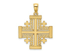 FJC Finejewelers 10 kt Yellow Gold Cut-Out Jerusalem Cross Charm 29 x 24 mm