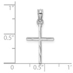 FJC Finejewelers 10 kt White Gold Themed D/C and Polished Cross Charm 16.25 mm x 12 mm