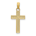 FJC Finejewelers 10 kt Yellow Gold Polished Block Style Beaded Edge Cross Charm 22 mm