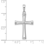FJC Finejewelers 10 kt White Gold Themed Polished and Cut-Out Cross 22.9 mm x 17.46 mm