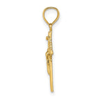 FJC Finejewelers 10 kt Yellow Gold 2-D Starburst Crucifix Charm 22 x 12 mm