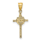 FJC Finejewelers 10 kt Yellow Gold 2-D Starburst Crucifix Charm 22 x 12 mm