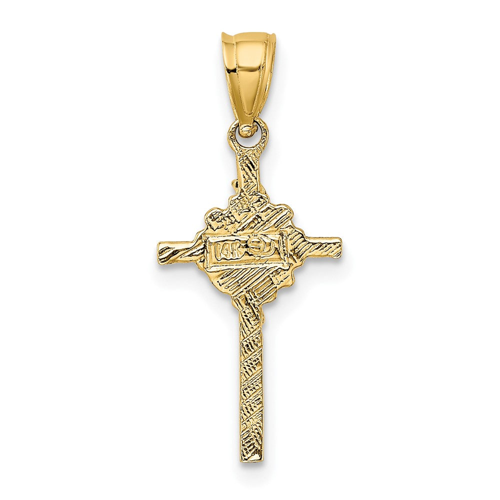 FJC Finejewelers 10 kt Yellow Gold 2-D Starburst Crucifix Charm 22 x 12 mm