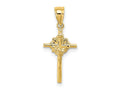 FJC Finejewelers 10 kt Yellow Gold 2-D Starburst Crucifix Charm 22 x 12 mm