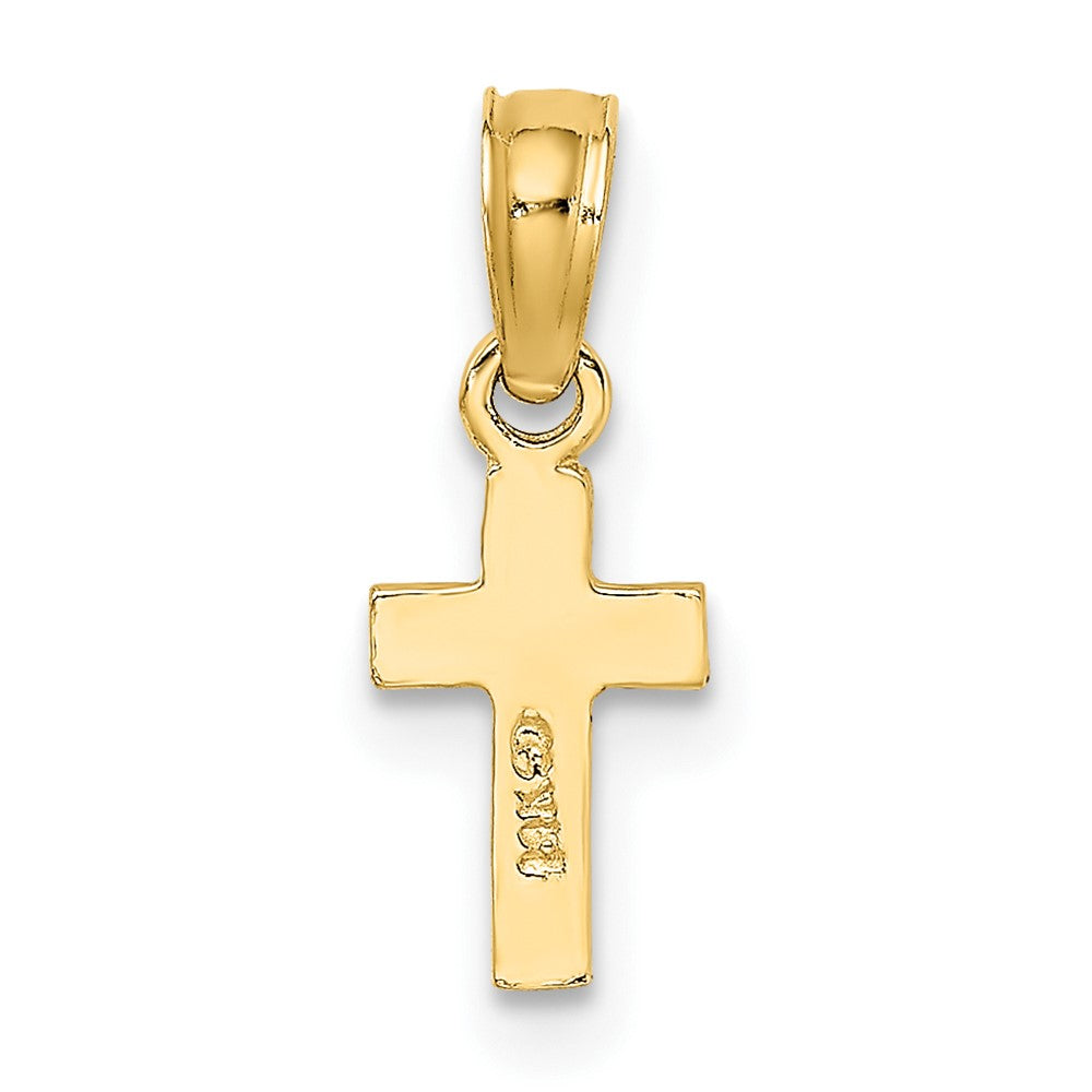 FJC Finejewelers 10 kt Yellow Gold Polished and Engraved Mini Cross Charm 9 x 6 mm