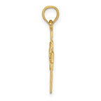FJC Finejewelers 10 kt Yellow Gold Dove In Cross Charm 23 x 12 mm